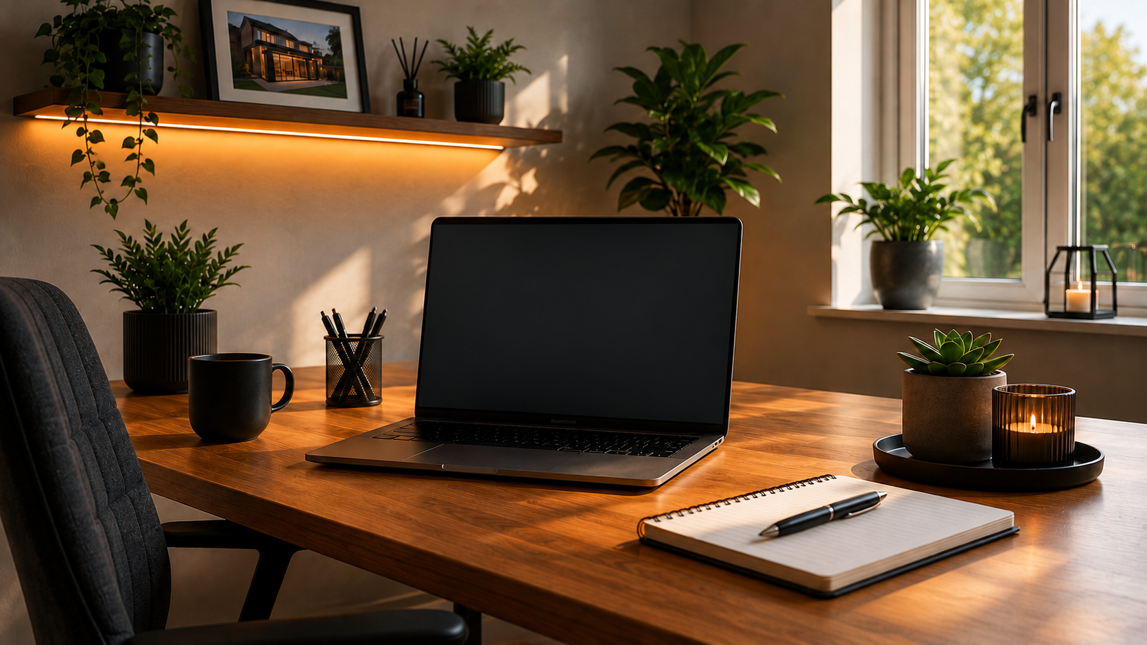 Homeowner in West Yorkshire applying for home improvement finance online from a warm home office desk